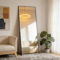 NEWBULIG 64"x21" Full Length Mirror, Full Body Floor Mirror with Aluminum Alloy Thin Frame, Wall or Standing Mirror for Bedroom, Living Room, Dressing Room, Black