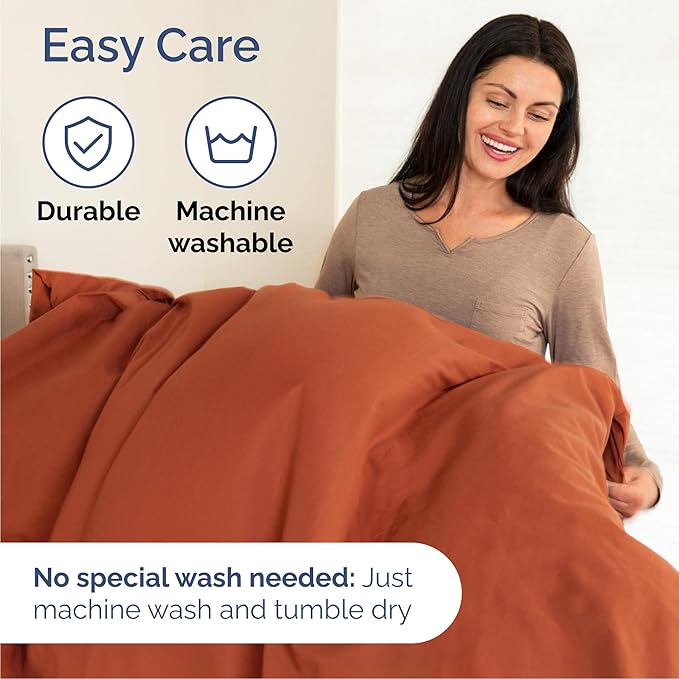 Queen Size 4 Piece Sheet Set - Comfy Breathable & Cooling Bed Sheets Set - Hotel Luxury Bedding for Women, Men, Kids, Teens, Boys & Girls - Deep Pockets, Soft and Wrinkle Free - Oeko-Tex - Terracotta