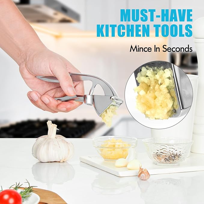 COKORA Garlic Press, Premium Metal Garlic Crusher & Mincer Tool, Zinc Alloy