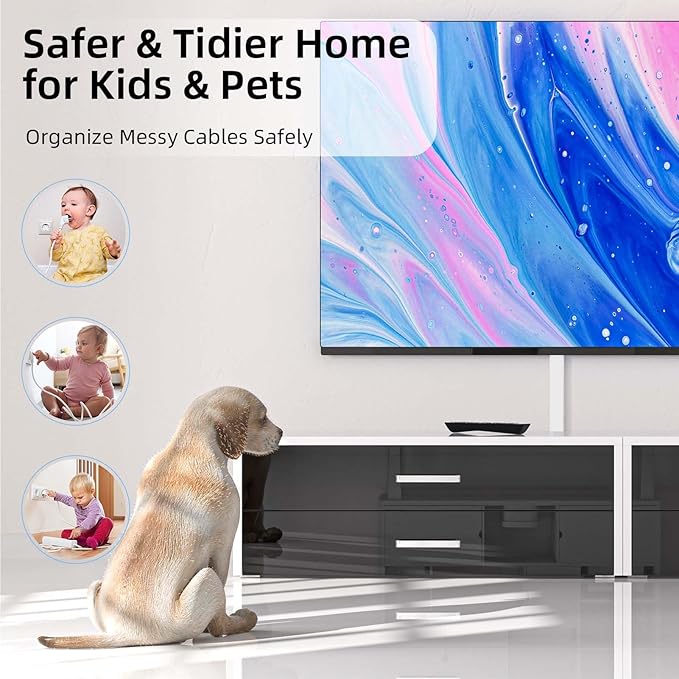 Delamu 28.4in Cord Hider, Cord Covers for Wires on Wall, Large Cable Hider, Wire Covers for Cords, Wire Hiders for TV on Wall, Paintable Cable Cover Cable Management, W1.18 H0.6in, White