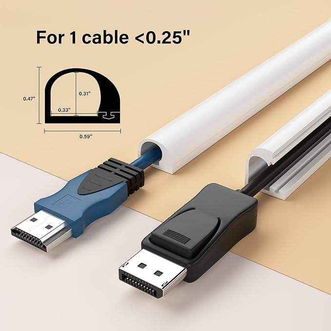 Cord Hider for Wall Mounted TV,78" One Cable Cover with Side Open, Flexible Silicone Wire Raceway Management,Self-Adhesive Cord Organizer,Wire Concealer Channel, White