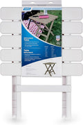 Camco 51695 White Large Adirondack Portable Outdoor Folding Side Table, Perfect for The Beach, Camping, Picnics, Cookouts and More, Weatherproof and Rust Resistant