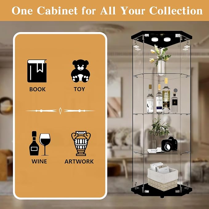 Beauty4U Glass Display Corner Cabinet