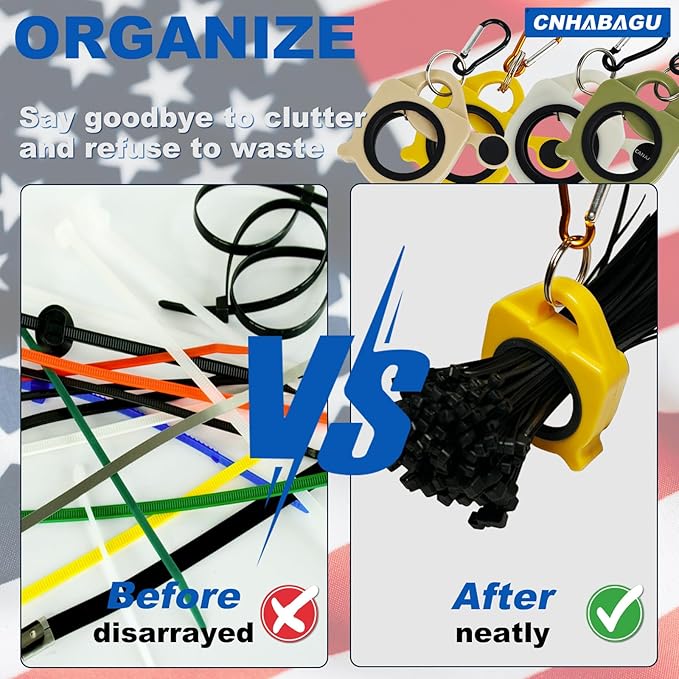 Zip Tie Holder Organizer Cable Tie Organizer Holder for Tool Belt Strong Efficient Solution for Electrician Zip Ties Holder Reusable Portable Safety(Blue, 2 Pack)