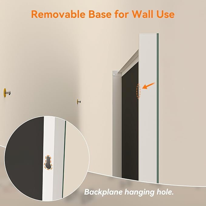 Hasipu Home Gym Mirror 360° Swivel on Wheels, 71" x 36" Extra Large Full Body Rolling Mirror for Yoga Studio, Bedroom, Dancing Studio, White