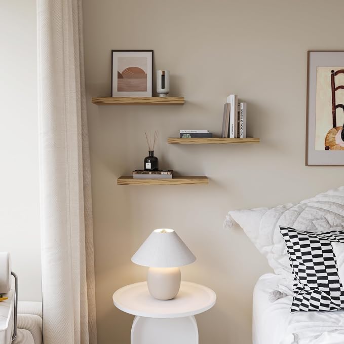 Upassion Floating Shelves for Wall Set of 3, Frame Display Floating Shelf for