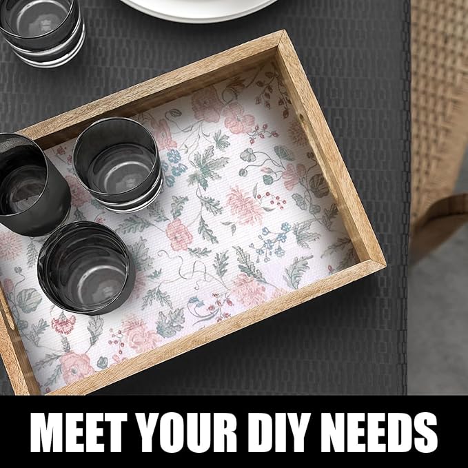Floral Drawer and Shelf Liner for Cabinets, Non-Adhesive and Strong Non-Slip Shelf Cabinet Drawer Liners for Kitchen, Table,Bookshelves,Waterproof Cupboard Liners,Easy to Clean,12IN x 10FT