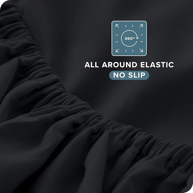 Bare Home Twin Sheet Set - 1800 Ultra-Soft Microfiber Bed Sheets - Double Brushed - Deep Pockets - Easy Fit - Extra Soft - 3 Piece Set - Bedding Sheets & Pillowcases (Twin, Black)