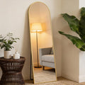 NEWBULIG 59"x16" Arched Full Length Mirror, Full Body Floor Mirror with Aluminum Alloy Thin Frame, Wall or Standing Mirror for Bedroom, Living Room, Dressing Room, Gold-Arched