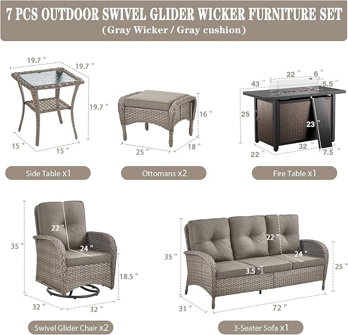 Belord 8 Piece Patio Furniture Set