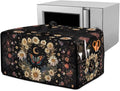 Vintage Daisy Butterfly Moon Print Toaster Oven Cover with Storage Bags Dust Cover for Microwave Oven Polyester-Linen Small Appliance Dust Covers Fits Most Microwaves, M