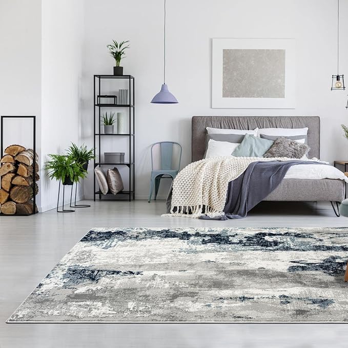 LUXE WEAVERS Kimberly Collection Ivory 5x7 Modern Abstract Area Rug