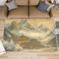 Misty Peaks Rugs for Bedroom - 5x8 Area Rug - Classic Fairy Palace Rugs for Living Room, Fairy Forest Rug, Washable Home Decor Carpet