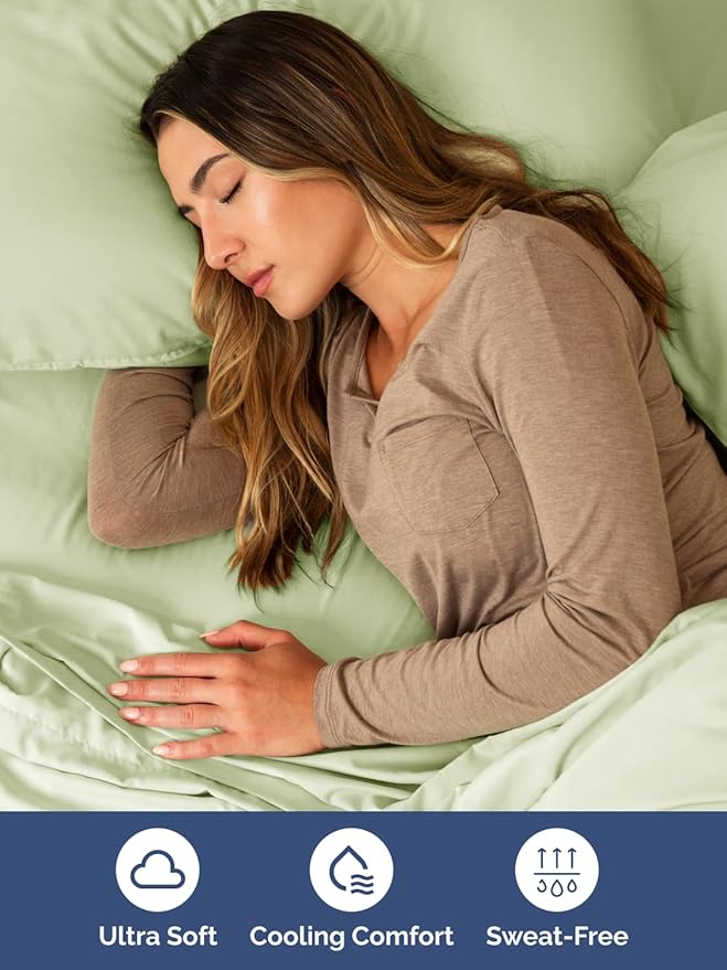 Extra Deep King Sheet Set - 6 Piece Breathable & Cooling Sheets - Hotel Luxury Bed Sheets Set - Easy & Secure Fit - Soft, Wrinkle Free & Comfy Sheets Set - Light Sage Sheet Set with Extra Deep Pockets