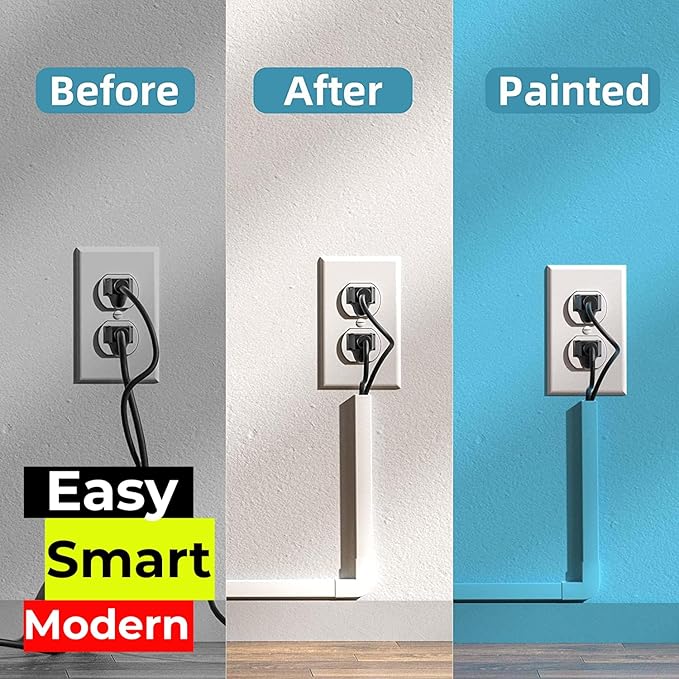 Cable Management kit | TV Cable Hider Wall Kit | 157" Total Length | Large Cord Cover | Home Office Essentials | Paintable Wall Cable Management System for Mounted TV, Home Office |
