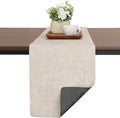 Table Runners 72 Inches Long, Dual-Sided Faux Leather Farmhouse Table Runner Waterproof Non-Slip for Living Room Party Home Decor Holiday Decorations(Gray Cream-White, 15 x 72 Inch)