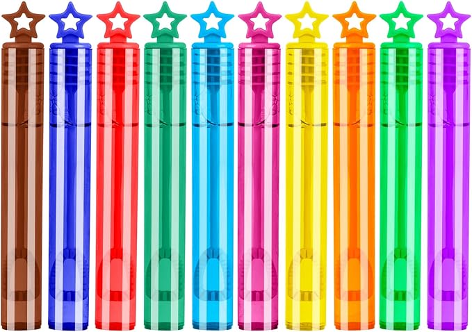 160 PCS Mini Star Bubble Wands for Kids, 10 Colors Bulk Bubble Wand with Star Top, Perfect for Party Favors, Wedding, Birthday, Carnival, Summer Outdoor Toys,Goody Bags Stuffer,Prize