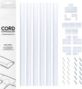 Cord Concealer System Covers Cables, Cords, or Wires - Cable Cover Management Raceway Kit for Hiding TV Power Cords in Home or Office - SimpleCord