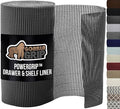 GORILLA GRIP powerGRIP Drawer Shelf and Cabinet Liner, Thick Strong Hold, Non-Adhesive Liners Protect Kitchen Cabinets and Cupboard, Bathroom Drawers, Easy Install, Breathable Mat, 20" x30', Charcoal