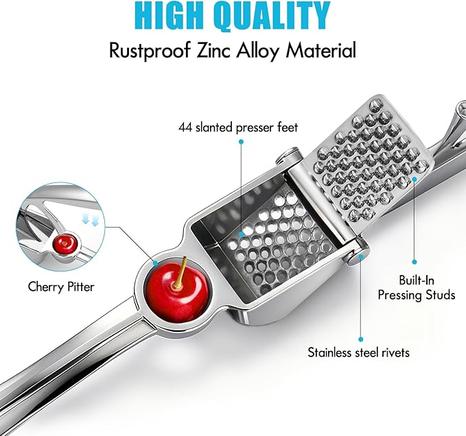 COKORA Garlic Press, Premium Metal Garlic Crusher & Mincer Tool, Zinc Alloy