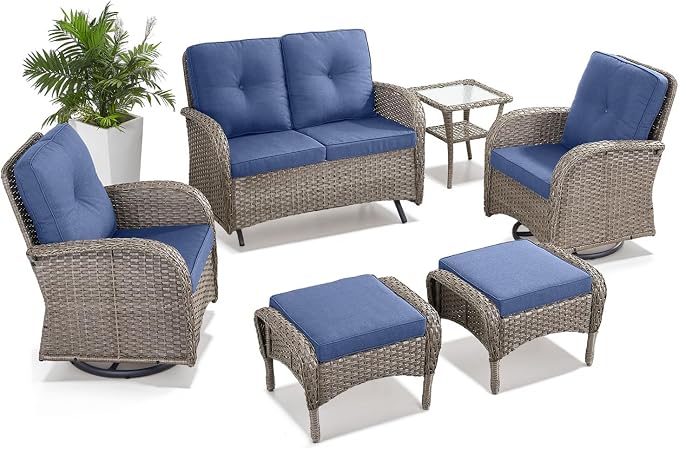 Belord 6 Pieces Wicker Patio Conversation Sets