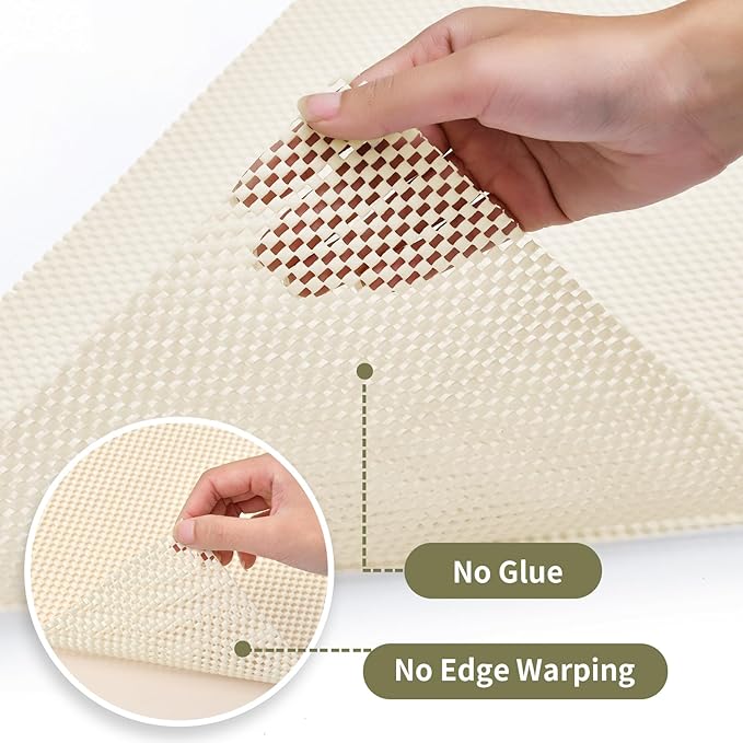 Shelf Drawer Liners for Kitchen Cabinets Non Adhesive Drawer Liner Thickened Refrigerator Liner White Quatrefoil Strong Non-Slip Paper for Tool Box, 11.8 x 354.3 Inches