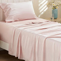 Bedsure Cooling Sheets Twin, Rayon Derived from Bamboo, Breathable & Soft Twin Sheets Set, Deep Pocket Up to 16 Inches, Hotel Luxury Silky Bedding for Hot Sleepers, Pink