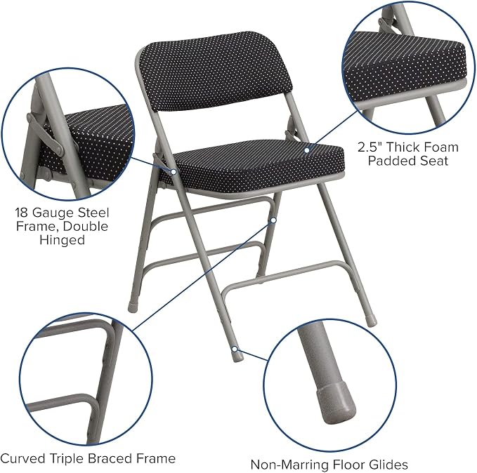 Flash Furniture HERCULES Series Premium Curved Triple Braced & Double Hinged