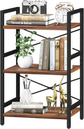 Yoobure Bookshelf Small Book Shelf, Solid Industrial 3 Tier Shelf Bookcase
