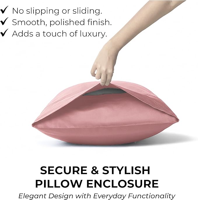 100% Natural Cotton Bed Sheets | 500 TC Single-Ply Sateen Weave King Size Sheets Set | Breathable & Hypoallergenic Solid 4-Piece Bedding with Deep Pocket Fitted, Flat, Pillowcase | Blush