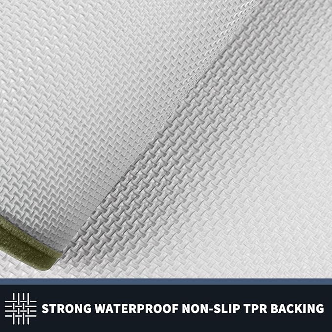PURRUGS Dirt Trapping Door Mat 24" x 36", Non-Slip/Skid Machine Washable Entryway Rug, Shoes Scraper, Area Rug, Super Absorbent Welcome Mat for Muddy Wet Shoes and Paws, Budding Green & Sage Green