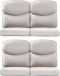 Patio Chair Cushions 4 Packs - Outside High Back Thick Water-Resistant Cushion 22x24 with Zipper Cover for Outdoor Glider Rocking Chairs Loveseat Couch – Beige/Crescent