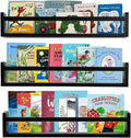 AZSKY Classic Nursery Book Shelves Black Wooden Floating Shelves Wall Bookshelf