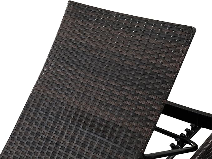 79'' Long Reclining Chaise Lounge Set, Outdoor Wicker Reclining Lounge Chair