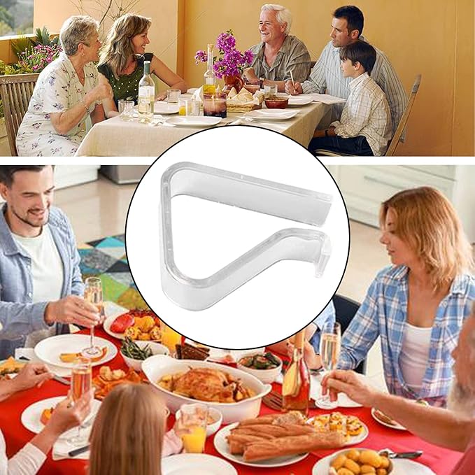 24 Pieces Transparent Clear Tablecloth Clips, Plastic Table Cloth Clips，Windproof Table Cover Holder Clamps，Table Cloth Holder for Home Wedding Party Christmas Outdoor Indoor Picnic Camping(Large)