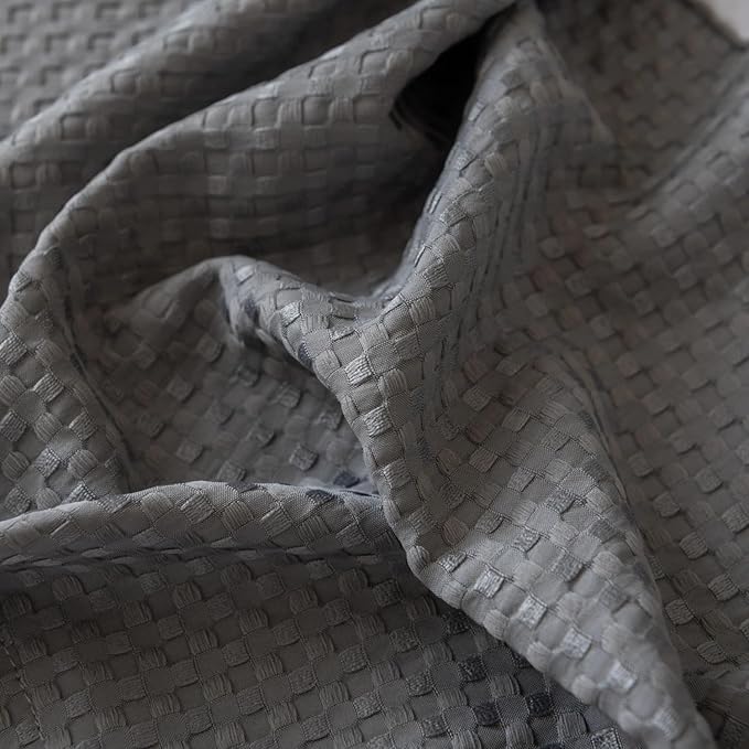 Queen Bed Skirt, Wrap Around Bed Skirt with Pleated Corner, 14 Inch Drop Pleated Waffle Weave Bedskirts, Anti-Slip, Microfiber, Grey, 14'' Queen