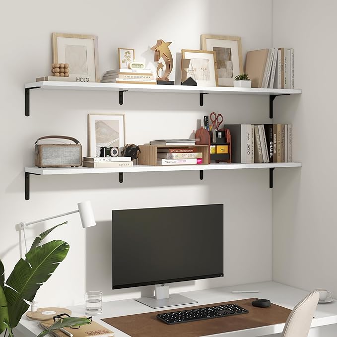 Fun Memories Deep Floating Shelves, 55W x 8D Floating Shelves Set of 2