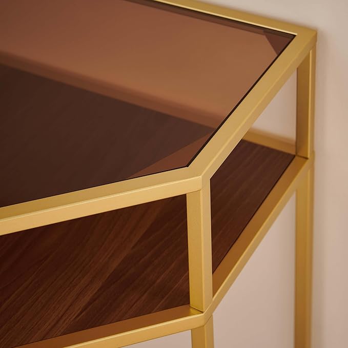 LumFurn Corner Table for Small Space, Triangle Computer Desk for Living Room