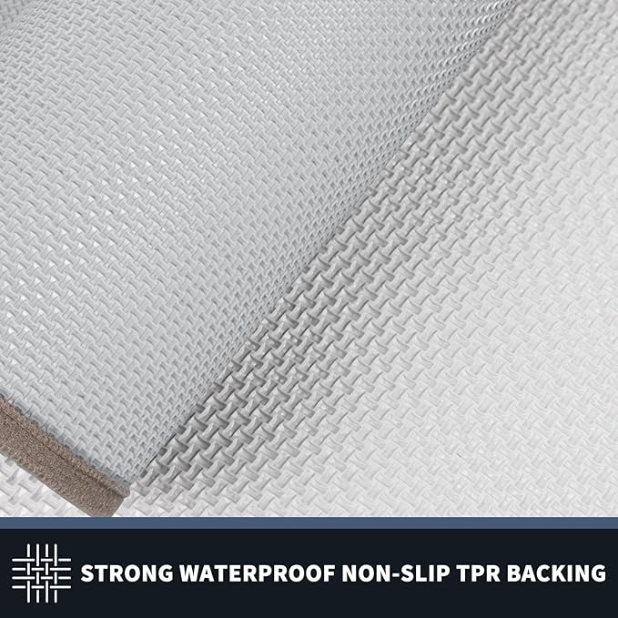 PURRUGS Dirt Trapping Door Mat 24" x 84", Non-Slip/Skid Machine Washable Entryway Rug, Shoes Scraper, Area Rug, Super Absorbent Welcome Mat for Muddy Wet Shoes and Paws, Beige & Grayish Brown