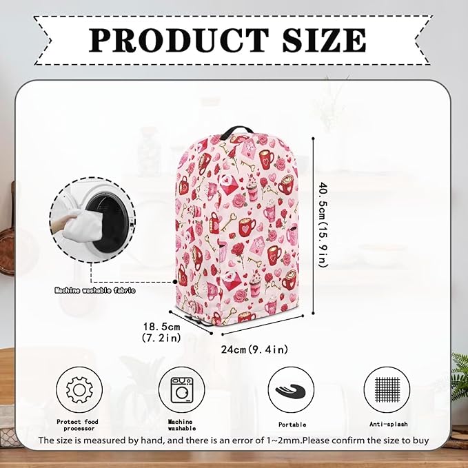 Coffee Mixer Hood Cover Dust Covers for Kitchen Appliances Valentines Day Small Appliance Dust Covers for Kitchen Coffee Maker Cover Blender Dust Protection