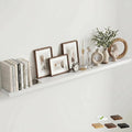 Venusmiles Floating Shelves for Wall, 72 Inch Floating Shelves Set of 1, 6.5" D Wooden Wall Mounted Display Shelves with Invisible Brackets for Living Room, Bedroom, Bathroom, Kitchen Decor, White