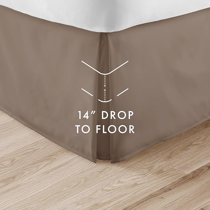 Linen Market Bed Skirt - Ultra Soft Microfiber - Easy Fit with 14 Inch Tailored Drop - Hotel Quality, Shrinkage & Fade Resistant - Bed Cover - King Bed Set - Bedroom Décor - (King,Taupe)