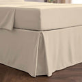 Mellanni Bed Skirt Queen Size - Bed Skirting - 15-Inch Tailored Drop Pleated Dust Ruffle - Hotel Luxury Bedding - Wrinkle, Fade, Stain Resistant - 1 Bedskirt (Queen, Beige)