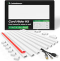 CableGeeker Cord Hider Kit, 113in Cord Covers for Wires on Wall, Paintable Self-Adhesive Cable Raceway, Wire Covers for Wall Mount TV & Home Office Cable Management, W0.95in H0.55in, White