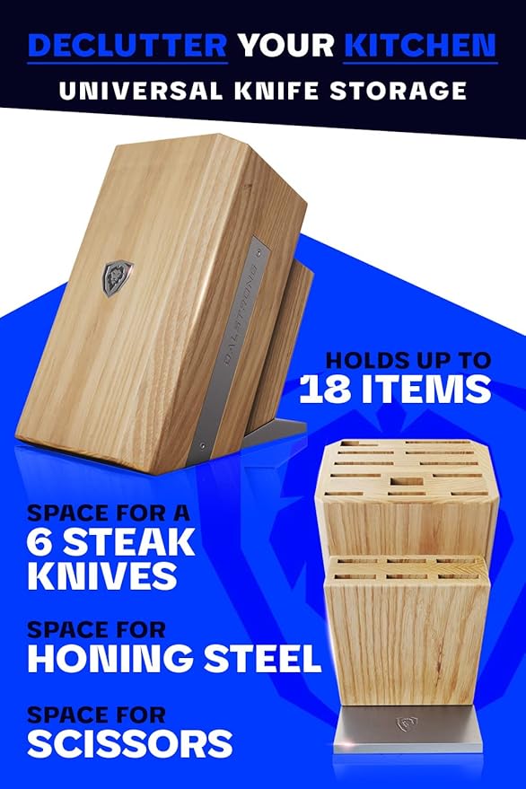 Dalstrong Universal Knife Block - 18-Slot American Ash Wood
