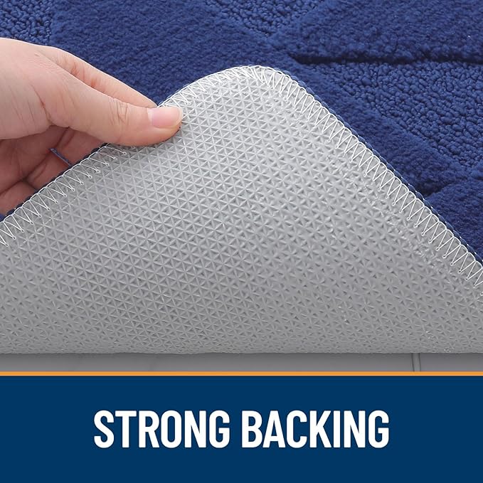 OLANLY Door Mats Indoor, Non-Slip, Absorbent, Dirt Resist, Entrance Washable Mat, Low-Profile Inside Entry Doormat for Entryway (36x24 inches, Navy)