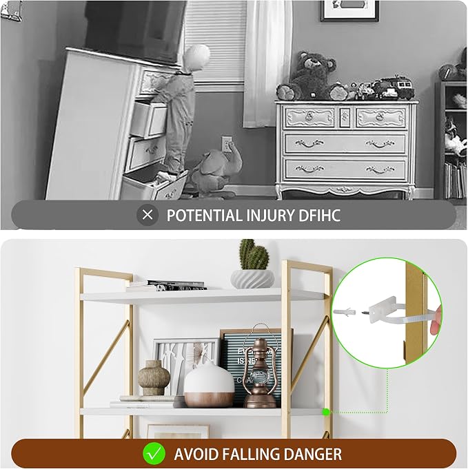 Shintenchi 2 Pieces 5 Tiers Bookshelf, Classically Tall Bookcase Shelf