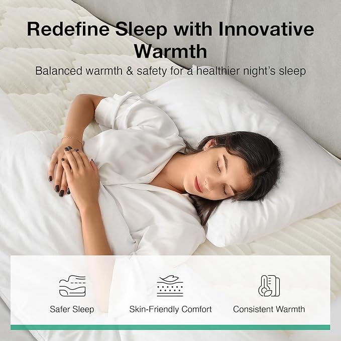 Novilla King Mattress Topper - Cloud-Like Softness Mattress Pad with Plush Flannel, Electric Blanket Alternative for Cold Sleepers, Deep Pocket 8-21 Inch, Machine Washable