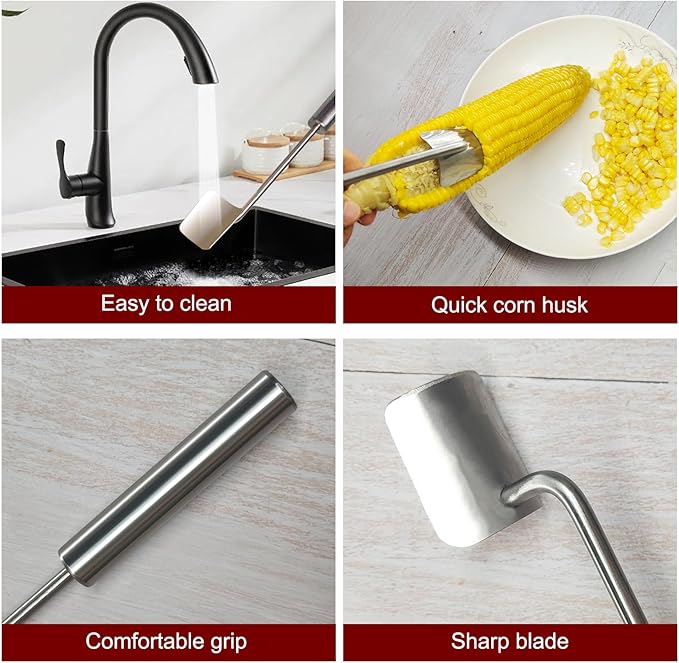 Corn stripper/kernel remover, suitable for Christmas, home kitchens, restaurant chefs, and outdoor picnic enthusiasts. Fast and safe. (Pack of 2)