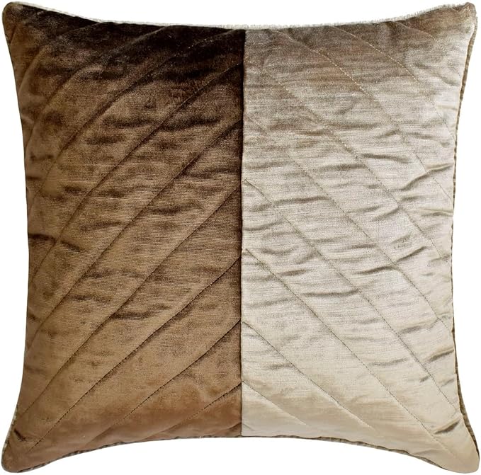 The HomeCentric King/Queen/Twin Brown Decorative Bed Runner Queen 74"x18" Bed Runner Without Pillow Cover, Solid, Chevron, Patchwork, Quilted Bed Scarf on Velvet Fabric - Plush Divide